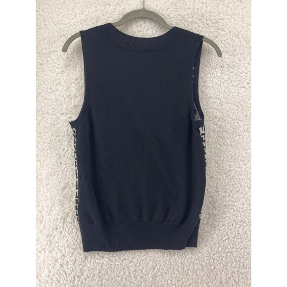 Express Design Studio Sleeveless Sweater Wool Blend Size M 90's Y2K Black White - Picture 7 of 7